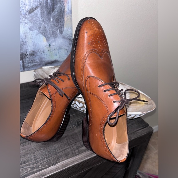 Johnston & Murphy Suites Series sheepskin wingtip Oxford shoes SZ 11.5 - Picture 2 of 9